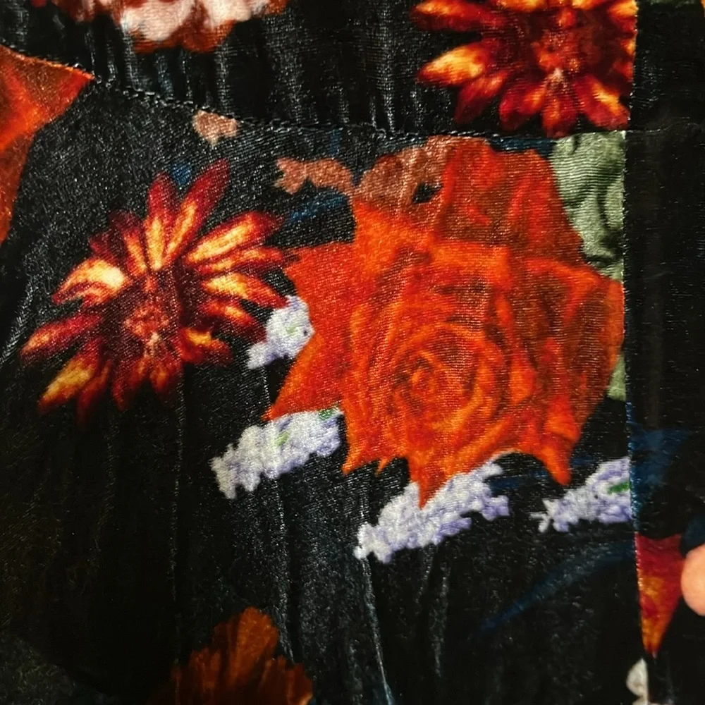 Cara Cara Kieran floral high low Stretch velvet dress women size XS/S NWOT